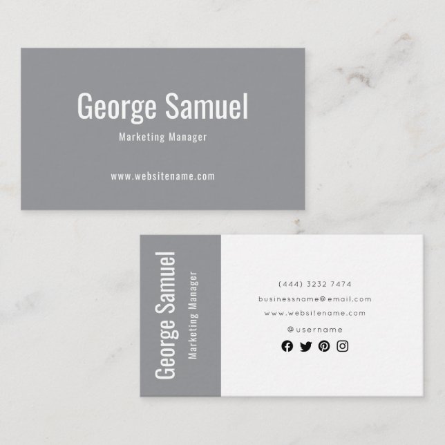 Tarjeta De Visita Sencillo Profesional Elegante Emplear Título de Tr (Anverso / Reverso)