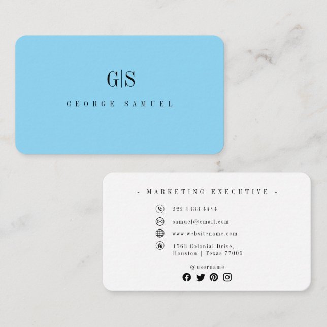 Tarjeta De Visita Sencillo Profesional Elegante Emplear Título de Tr (Anverso / Reverso)