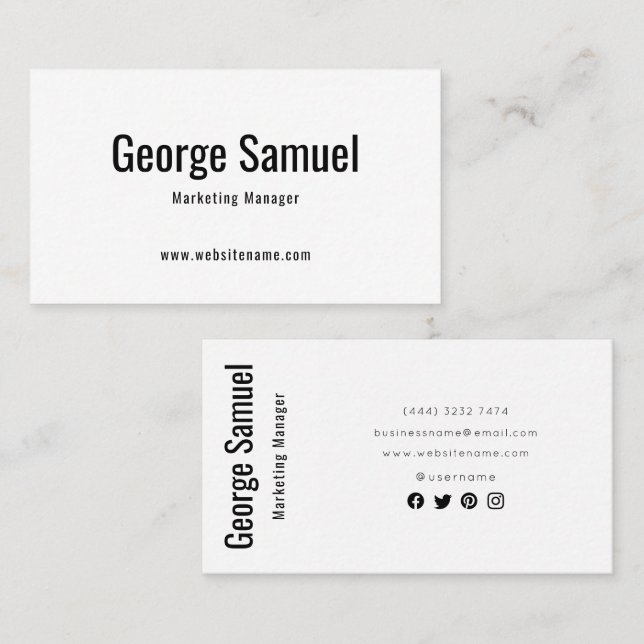 Tarjeta De Visita Sencillo Profesional Elegante Emplear Título de Tr (Anverso / Reverso)