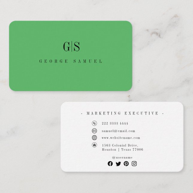 Tarjeta De Visita Sencillo Profesional Elegante Emplear Título de Tr (Anverso / Reverso)