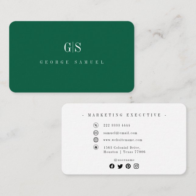 Tarjeta De Visita Sencillo Profesional Elegante Emplear Título de Tr (Anverso / Reverso)