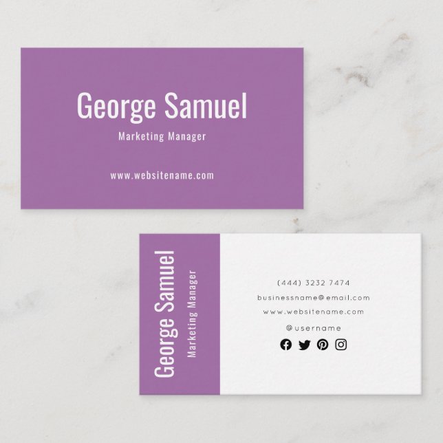 Tarjeta De Visita Sencillo Profesional Elegante Emplear Título de Tr (Anverso / Reverso)