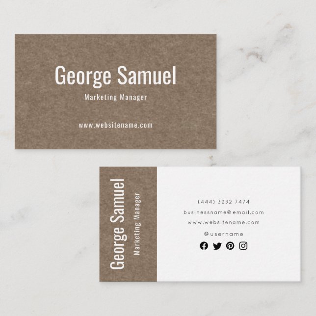 Tarjeta De Visita Sencillo Profesional Elegante Emplear Título de Tr (Anverso / Reverso)