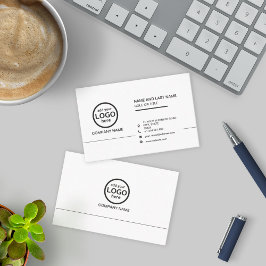 Tarjeta De Visita Sencillo Profesional en blanco y negro añada su lo