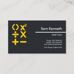 Tarjeta De Visita Sencillo símbolo Minimalista BODMAS matemáticas Tu