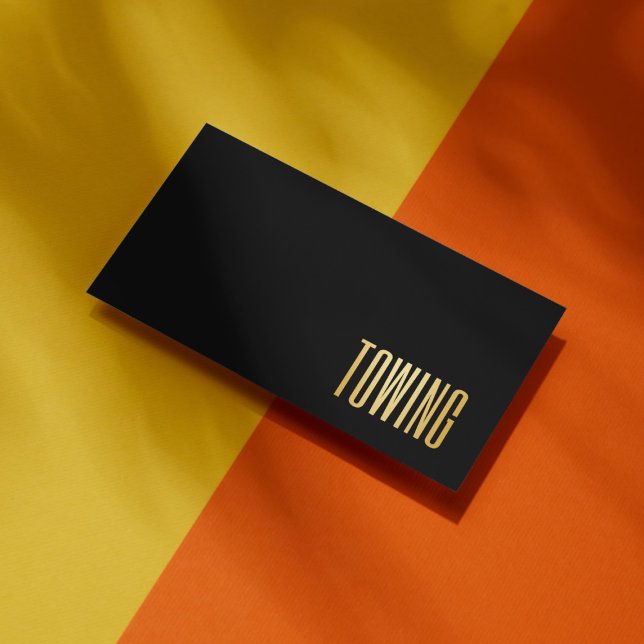 Tarjeta De Visita Sencillo Towing Black Y Gold (Subido por el creador)