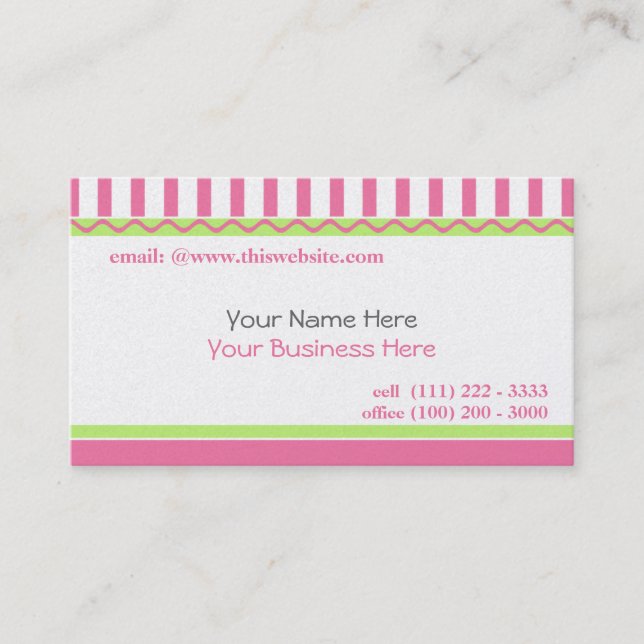 Tarjeta De Visita Sencillo y dulce/ rosa (Anverso)