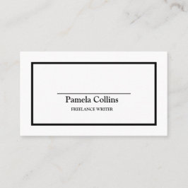 Tarjeta De Visita Sencillo y elegante estilo profesional Balck & Whi