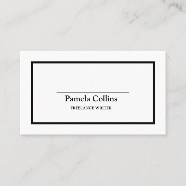 Tarjeta De Visita Sencillo y elegante estilo profesional Balck & Whi (Anverso)