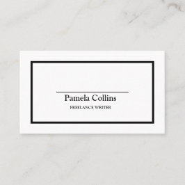 Tarjeta De Visita Sencillo y elegante estilo profesional Balck & Whi