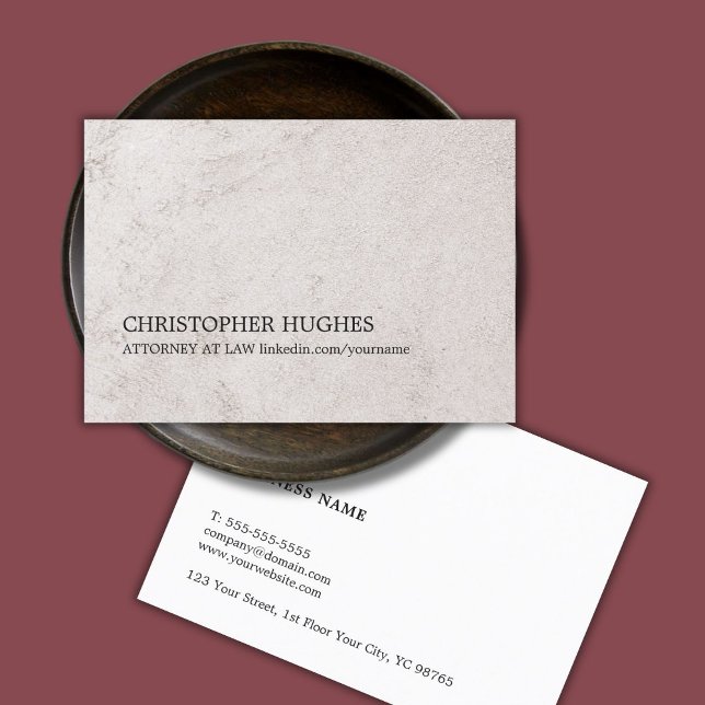 Tarjeta De Visita Sencillo y elegante fiscal de textura de piedra fa (Subido por el creador)
