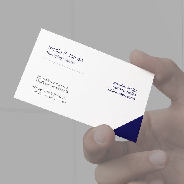 Tarjeta De Visita Sencillo y elegante indigo corporativo (Subido por el creador)