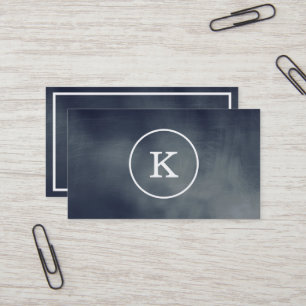 Tarjeta De Visita Sencillo y elegante monograma negro