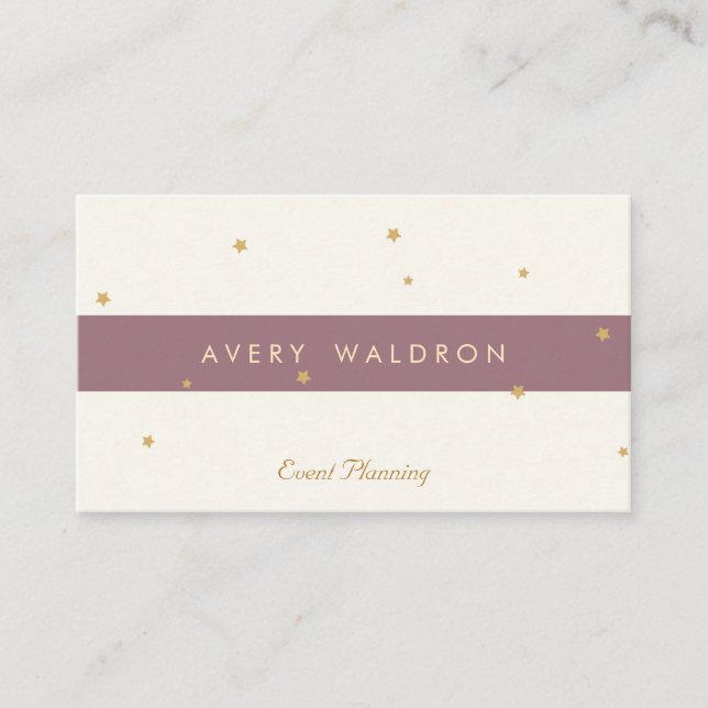 Tarjeta De Visita Sencillo y elegante organizador de eventos Gold St (Anverso)