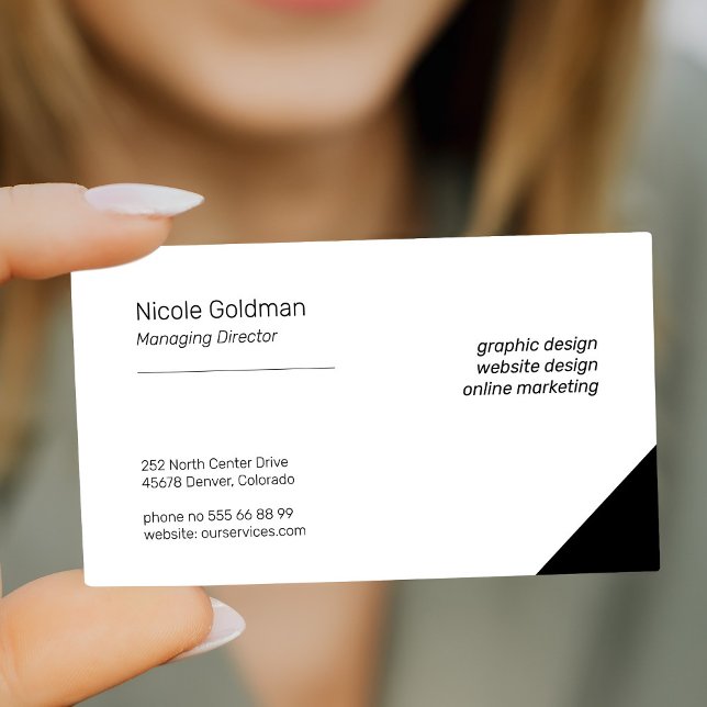 Tarjeta De Visita Sencillo y elegante profesional negro (Subido por el creador)