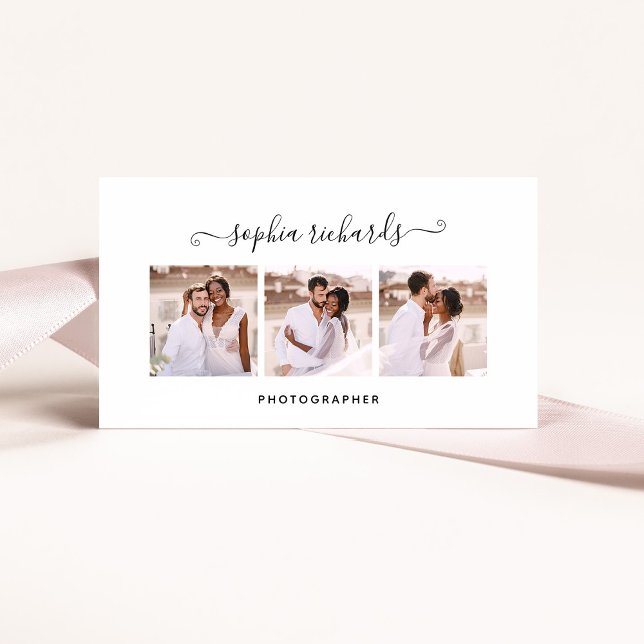 Tarjeta De Visita Sencillo y elegante | Tres fotógrafos (Subido por el creador)