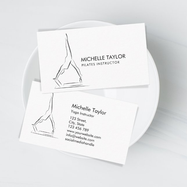 Tarjeta De Visita Sencillo y moderno Pilates Fitness (pilates pose)