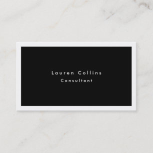 Tarjeta De Visita Sencillo y sencillo borde blanco negro Minimalista