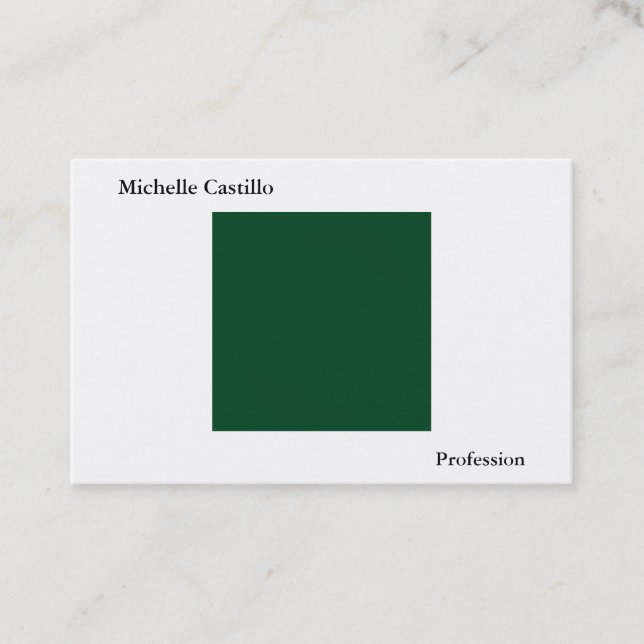 Tarjeta De Visita Sencillo y sencillo bosque Verde Blanco Minimalist (Anverso)