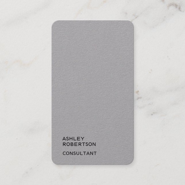 Tarjeta De Visita Sencillo y sencillo gris de primera moda Minimalis (Anverso)