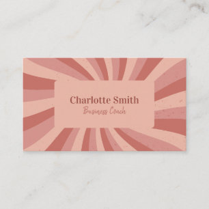 Tarjeta De Visita Sencillos Swirls Retro Groovy Pink