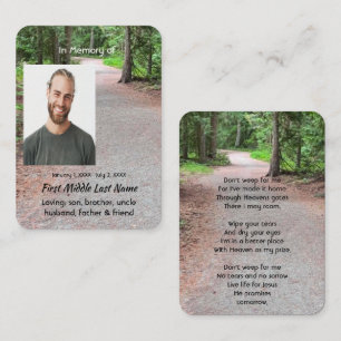 Tarjeta De Visita Sendero de paseo de hiking cristiano para guardar 