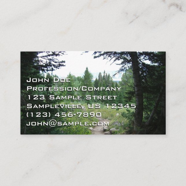 Tarjeta De Visita Sendero Grand Teton (Anverso)