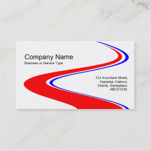 Tarjeta De Visita Sendero ZigZag - Rojo, Blanco y Azul