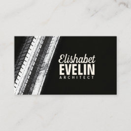 Tarjeta De Visita Senderos verticales en monocromo