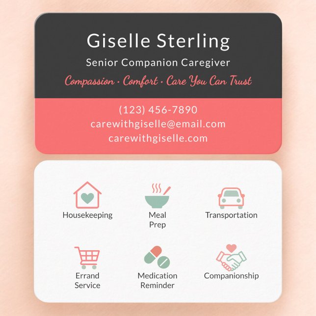 Tarjeta De Visita Senior Companion and Caregiver (Subido por el creador)