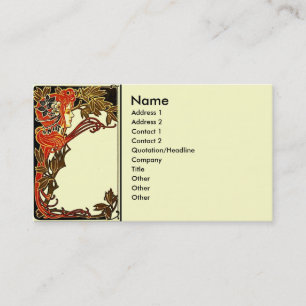Tarjeta De Visita Señora de Art Nouveau