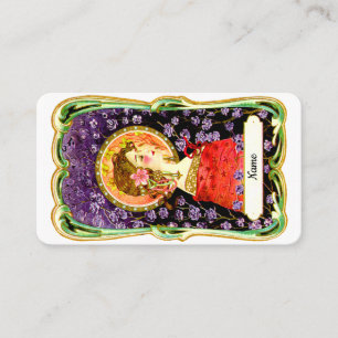 Tarjeta De Visita Señora de Art Nouveau