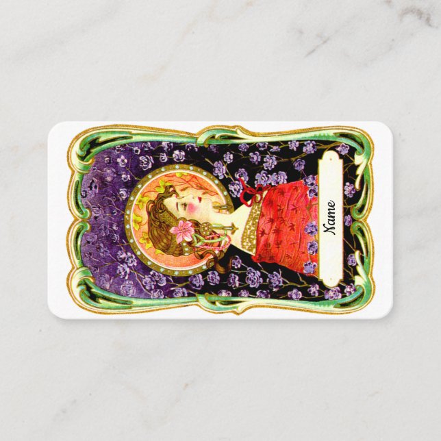 Tarjeta De Visita Señora de Art Nouveau (Anverso)