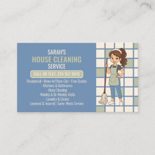 Tarjeta De Visita Señora de la Limpieza Servicio de Limpieza de Casa