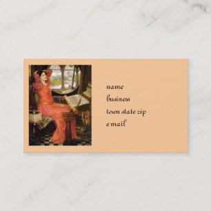 Tarjeta De Visita Señora de Shalott que se sienta en su escritorio