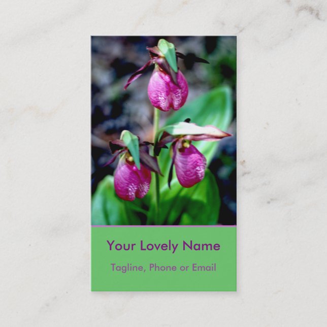 Tarjeta De Visita Señora deslizador I, placer verde magenta rosado (Anverso)