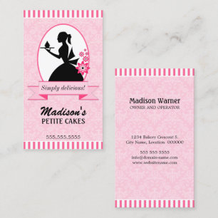 Tarjeta De Visita Señora elegante de la magdalena de la silueta