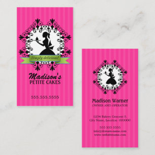 Tarjeta De Visita Señora elegante de la silueta de la magdalena