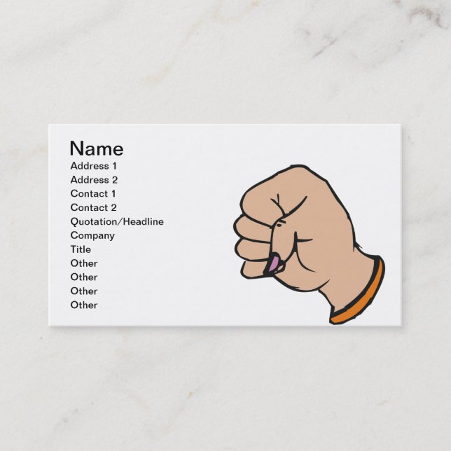 Tarjeta De Visita Señora Fist (Anverso)