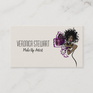 Tarjeta De Visita Señora negra Butterfly de la belleza