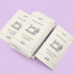 Tarjeta De Visita Sensación De Moda Vintage Elegante<br><div class="desc">Diseño de máquinas de coser florales de época. Por favor,  personalícelo con su propia información o personalizar si necesita añadir texto,  cambiar el diseño,  fuente,  color de fuente,  tamaño de fuente... .etc.</div>