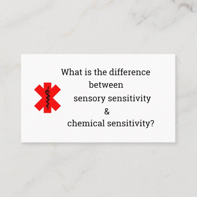 Tarjeta De Visita Sensibilidad sensorial o química (Anverso)