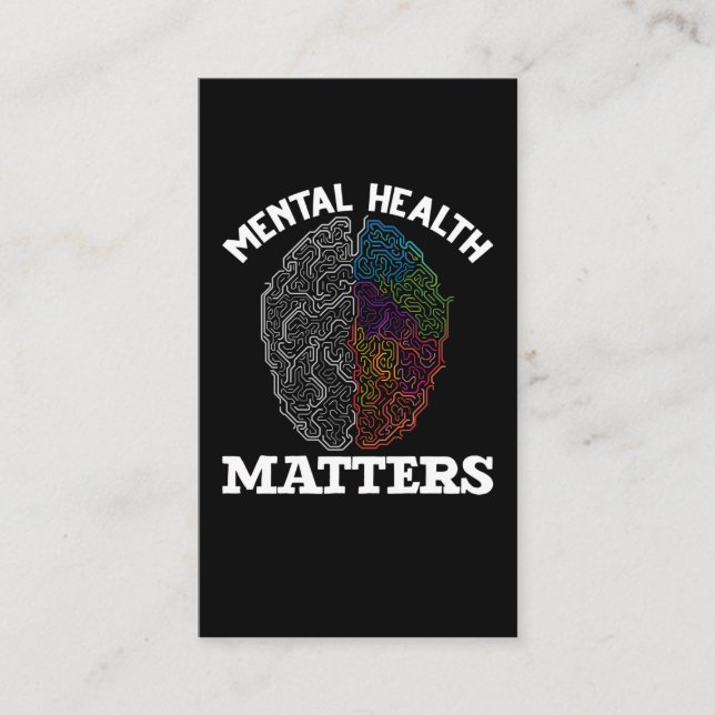Tarjeta De Visita Sensibilización sobre la salud mental Niños con co (Anverso)