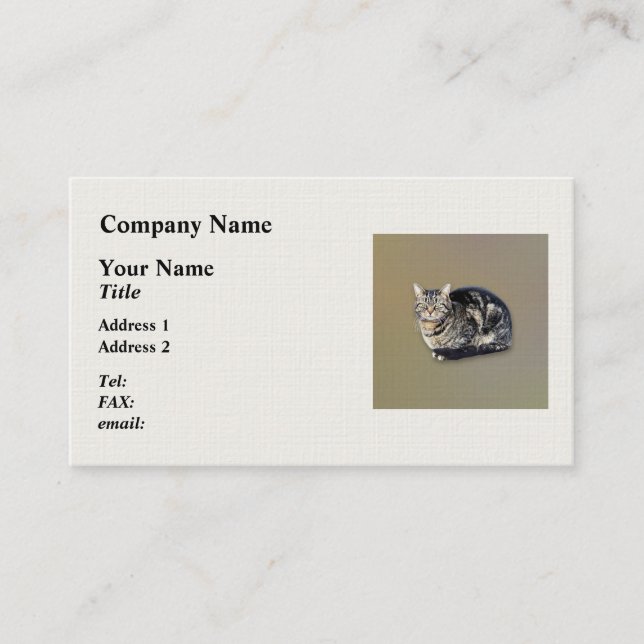 Tarjeta De Visita Sentada de gatos de tabla (Anverso)