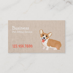 Tarjeta De Visita Sentada linda profesional del mascota del perro