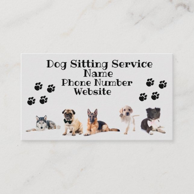 Tarjeta De Visita Sentado de perros (Anverso)