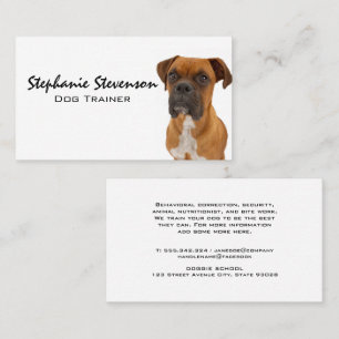 Tarjeta De Visita Sentado de perros   Brown Boxer Doggie