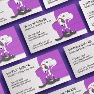 Tarjeta De Visita Sentado de perros y gatos cortos   Empresas de cui