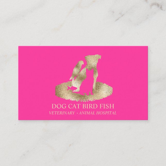 Tarjeta De Visita Sentado en el Mascota del Hospital Animal Veterano (Anverso)