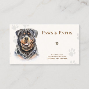 Tarjeta De Visita Sentado Mascota Rottweiler Dog Walker